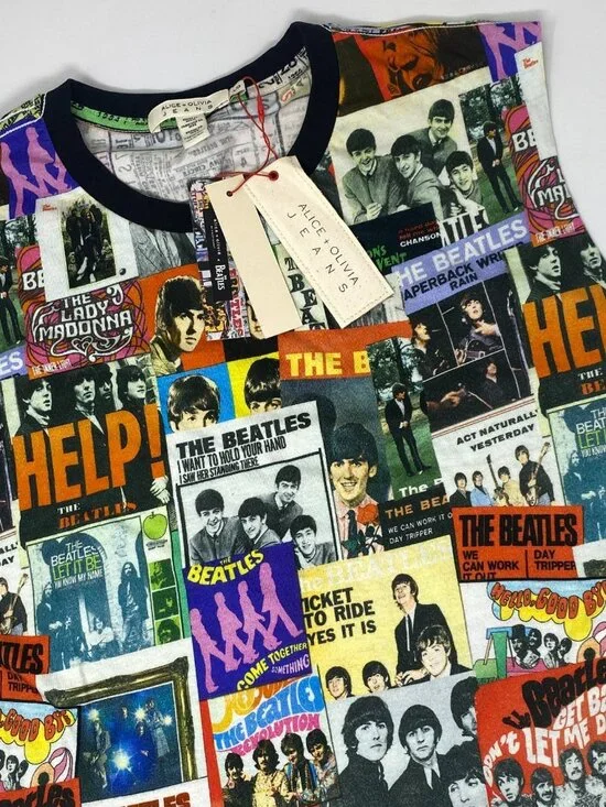 Alice + Olivia X The Beatles Micah Twist And Shout Muscle Tank Large NWT - Picture 7 of 11